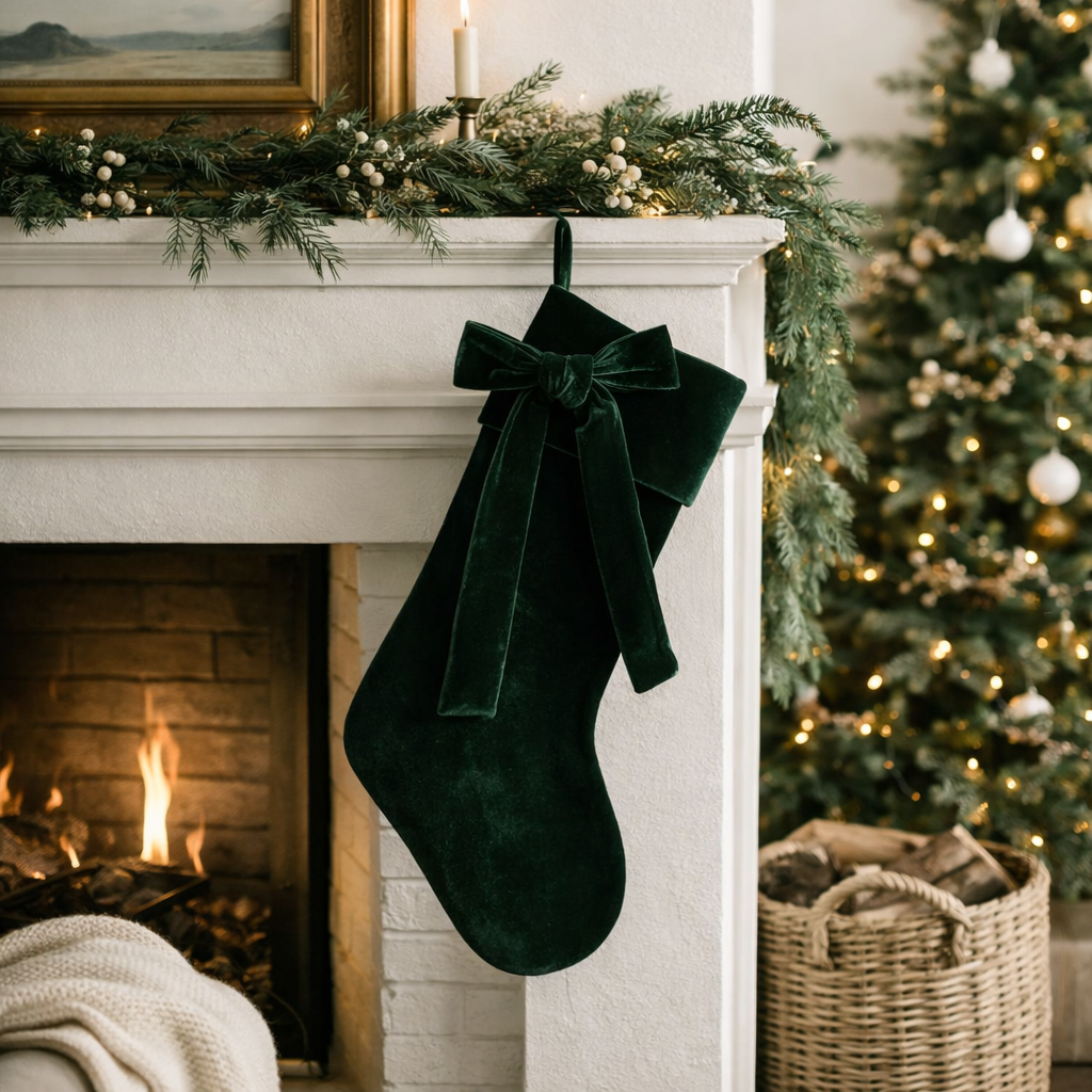 Velvet Stocking Emerald Green