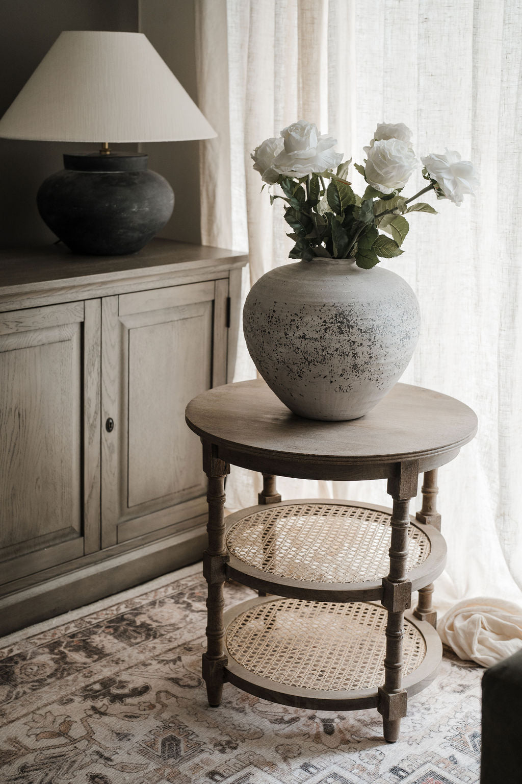 Large Rustic Grey Stone Ceramic Vase
