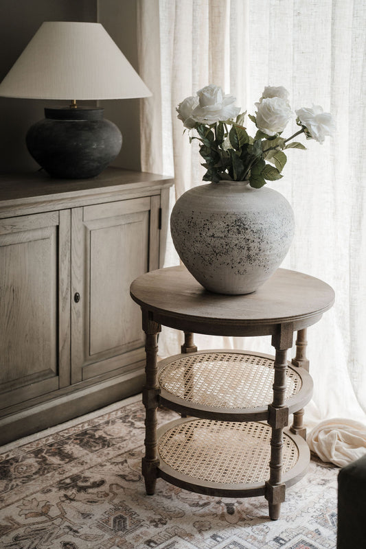 Large Rustic Grey Stone Ceramic Vase