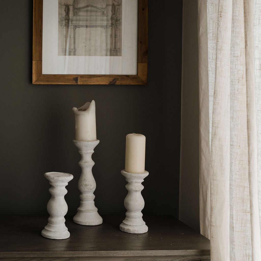 White Stone Candle Holders Sale