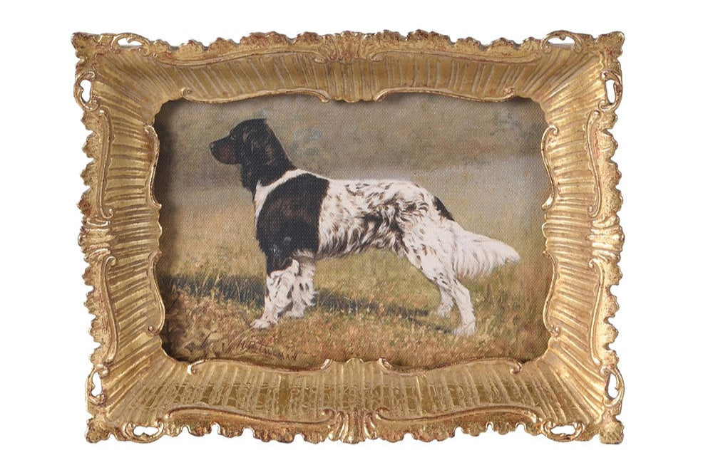 Vintage Spaniel Print in Gold