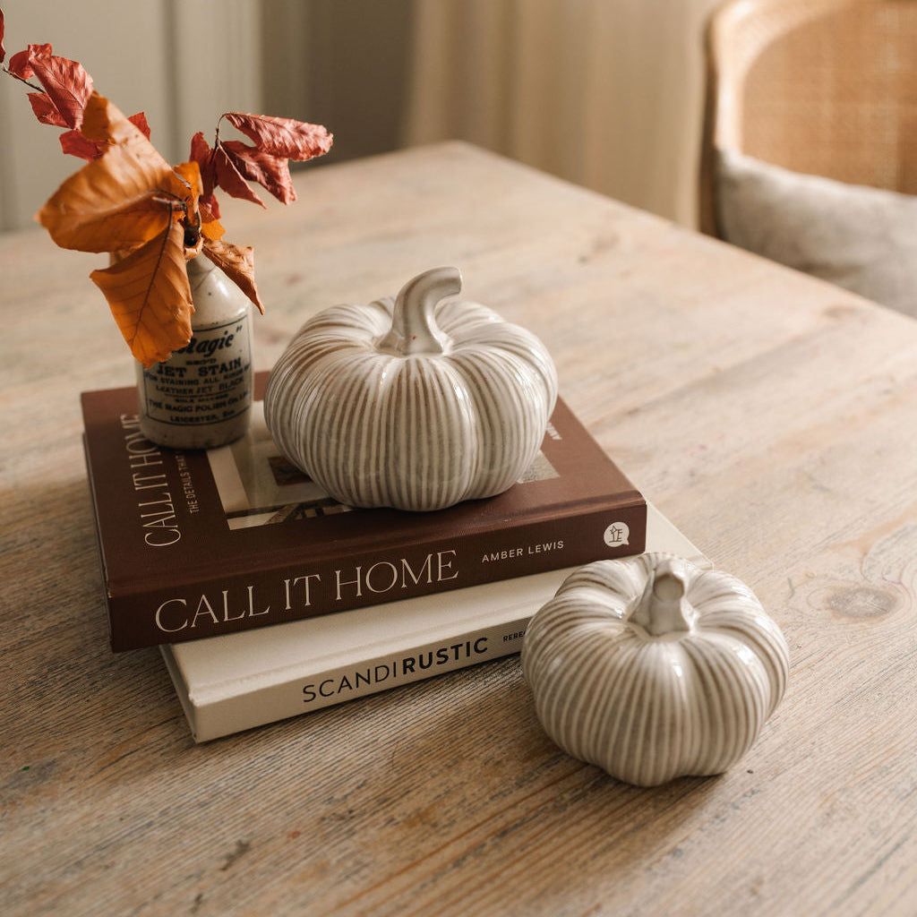 Ceramic Ribbed Pumpkins
