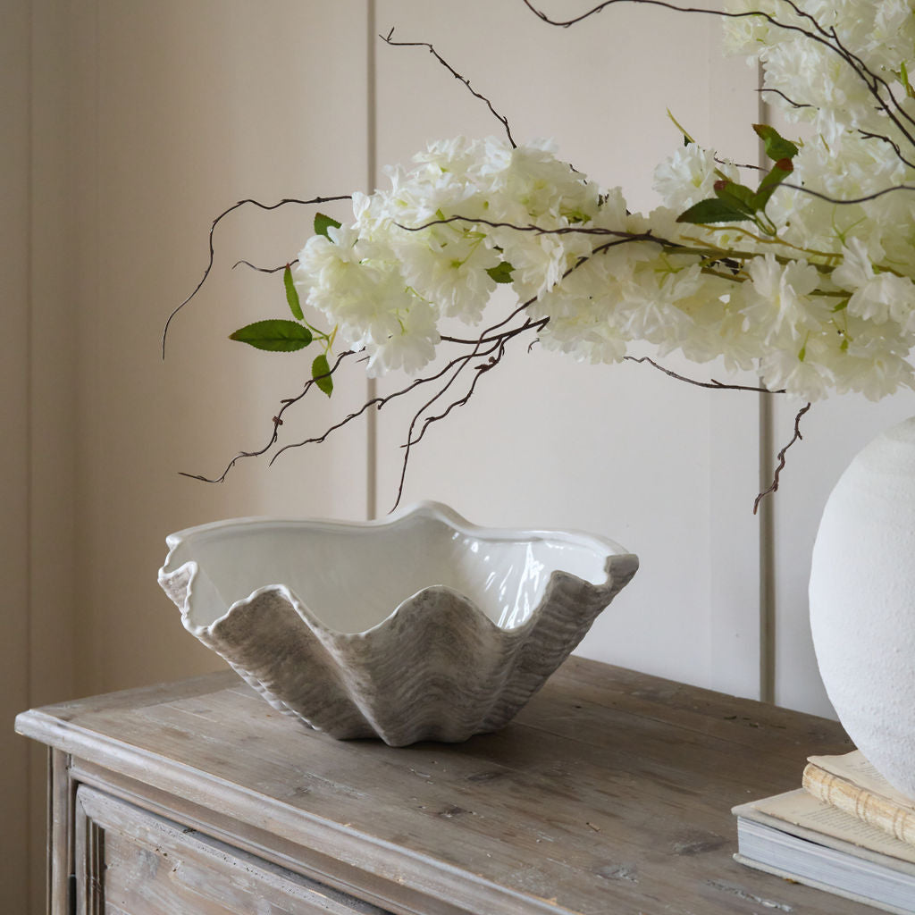 Large Ceramic Shell Bowl