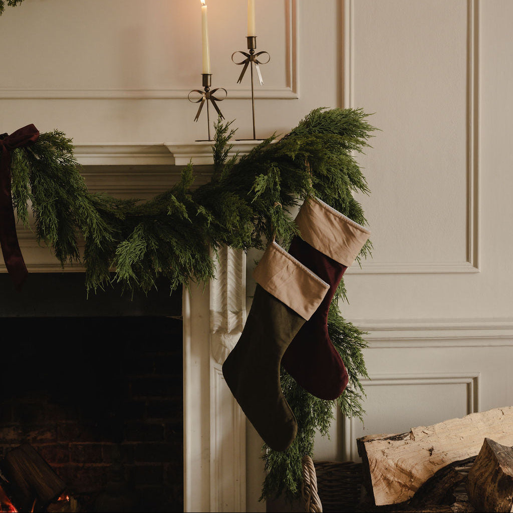 Burgundy Velvet Stocking