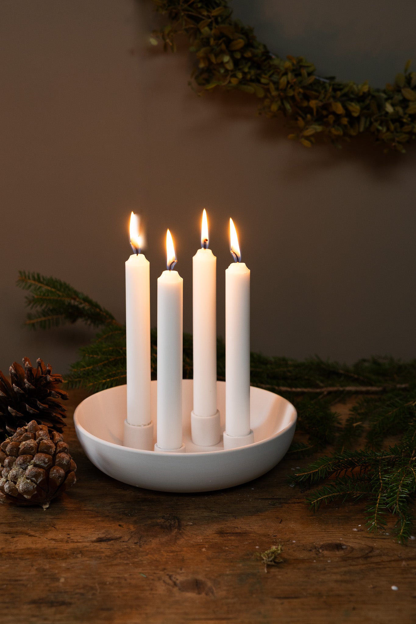 White Ceramic Candle Holder