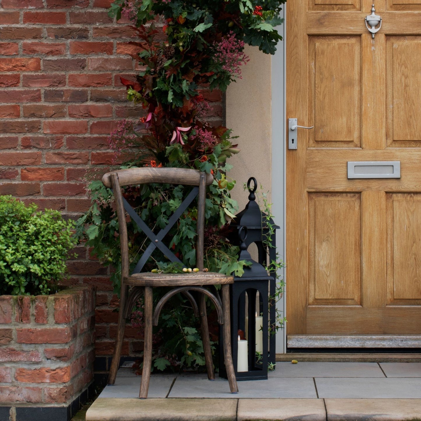 Set of 2 Oak Cross Back Chairs