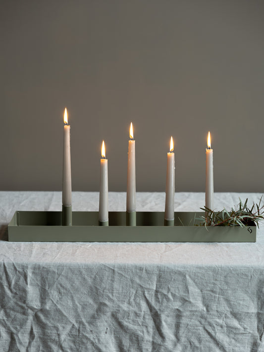 Large Green Candlestick with magnetic candle holders