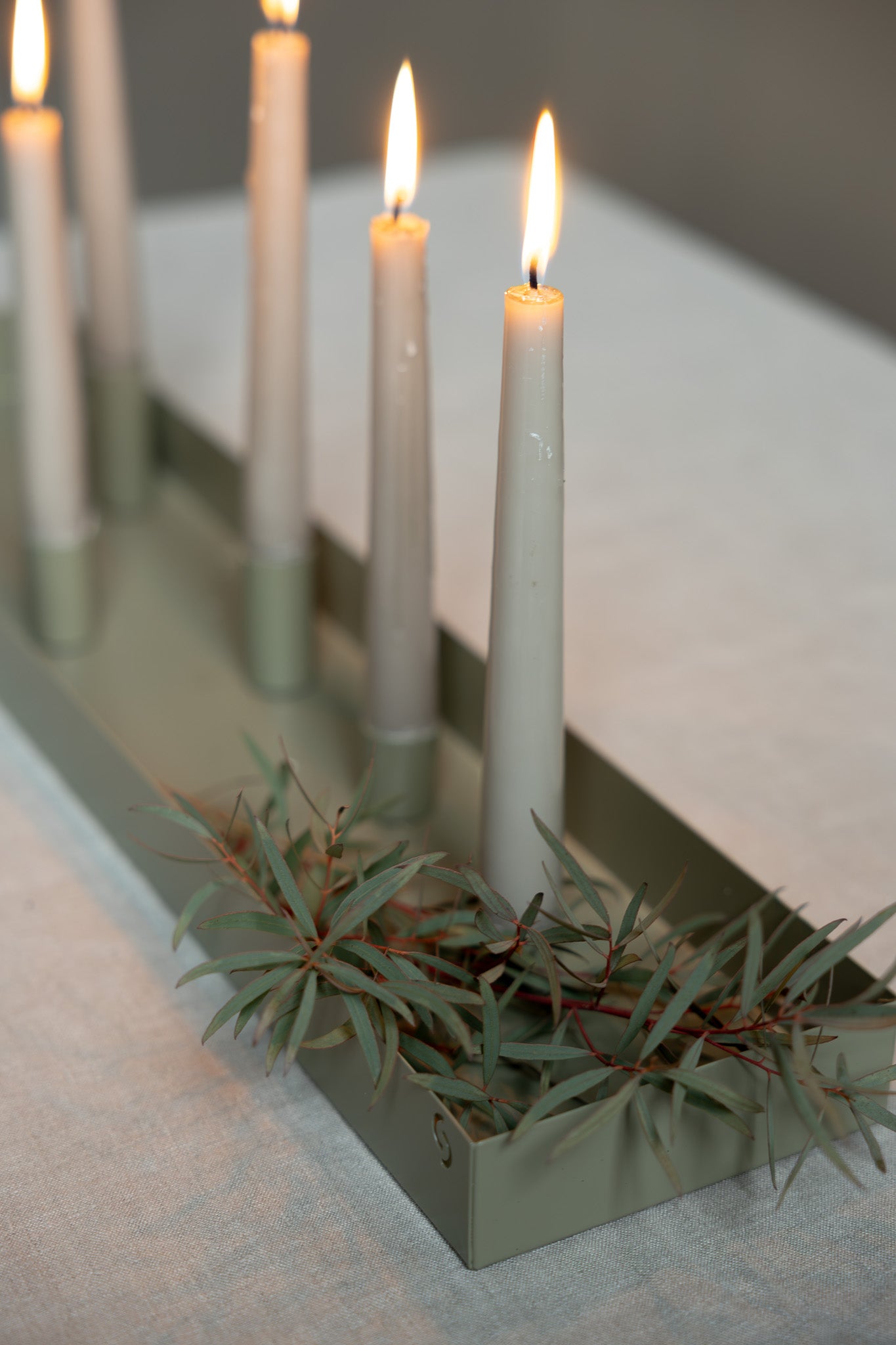 Large Green Candlestick with magnetic candle holders