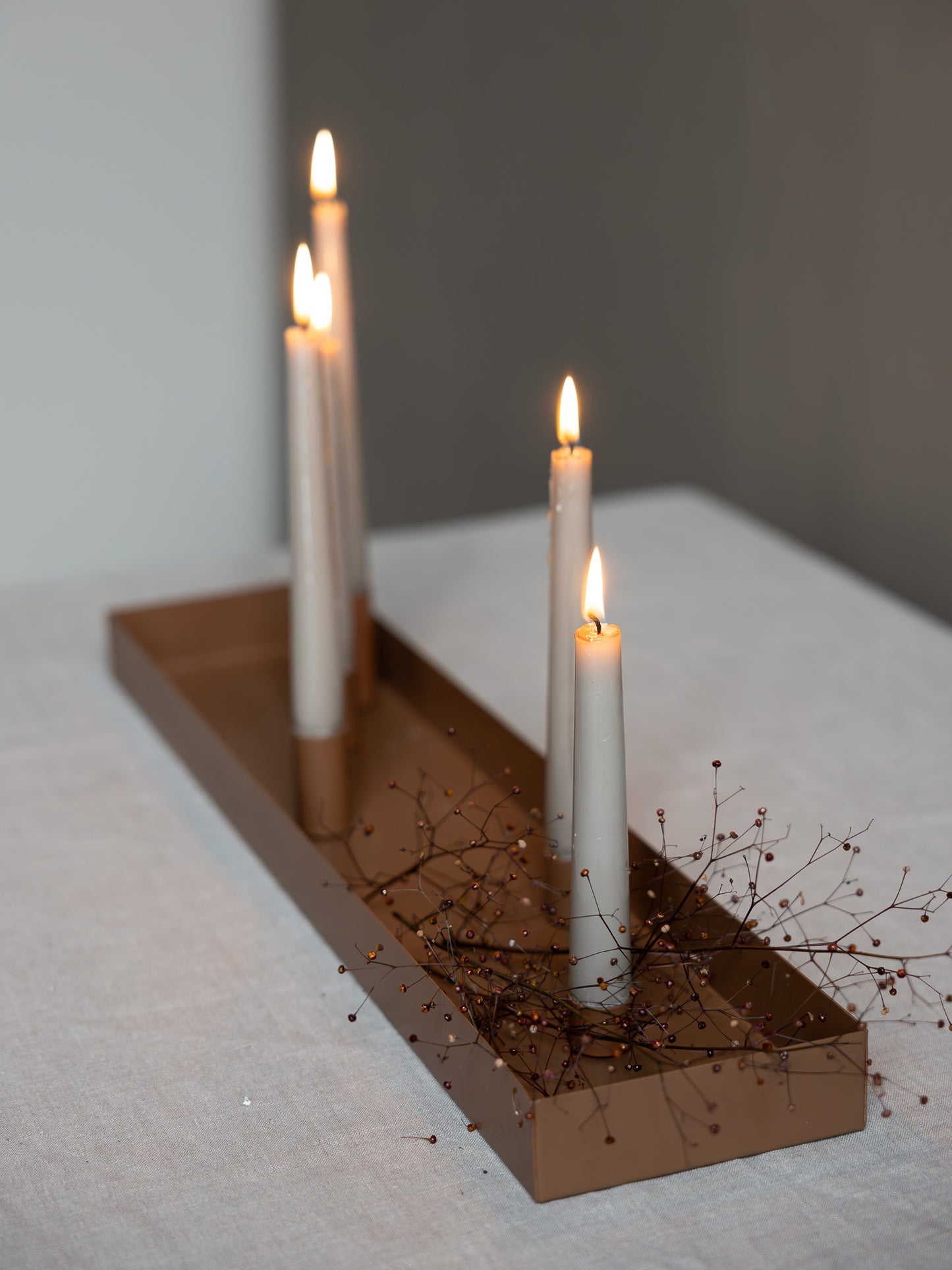 Large Brown Candlestick with Magnetic candle holders