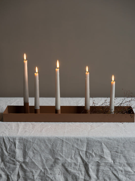 Large Brown Candlestick with Magnetic candle holders