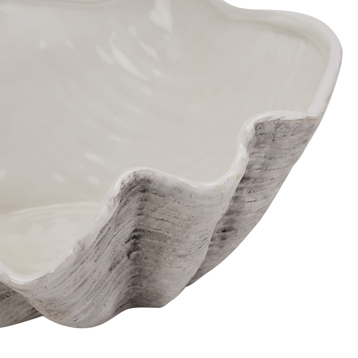 Large Ceramic Shell Bowl