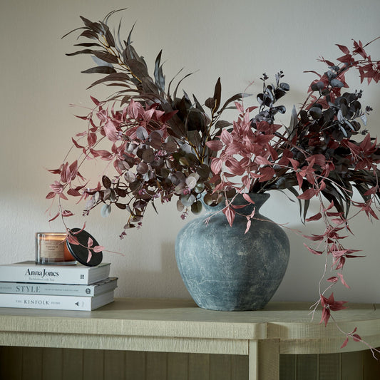 Grey Stone Fluted Vase