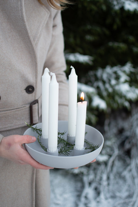 Light Grey Ceramic Candle Holder