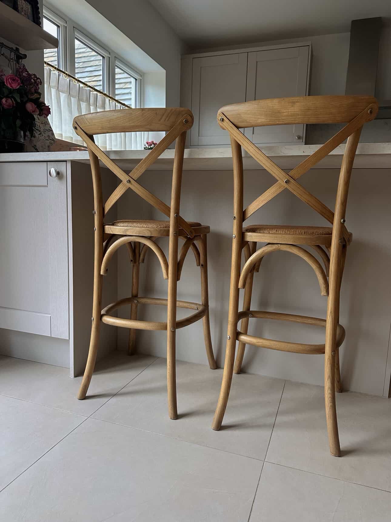 Set of 2 Natural Bistro Bar Stools