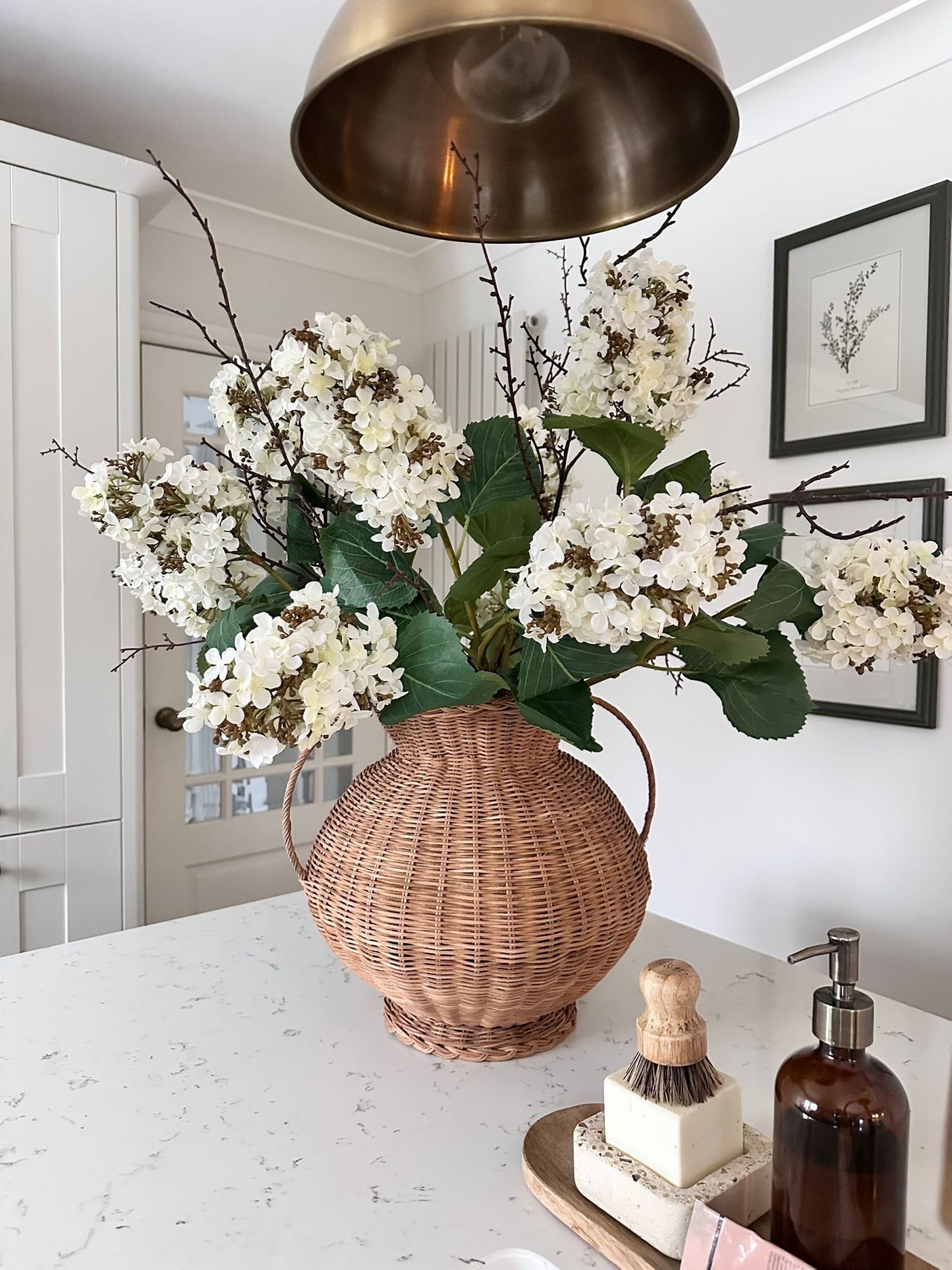 ARTIFICIAL WHITE PANICULATA HYDRANGEA