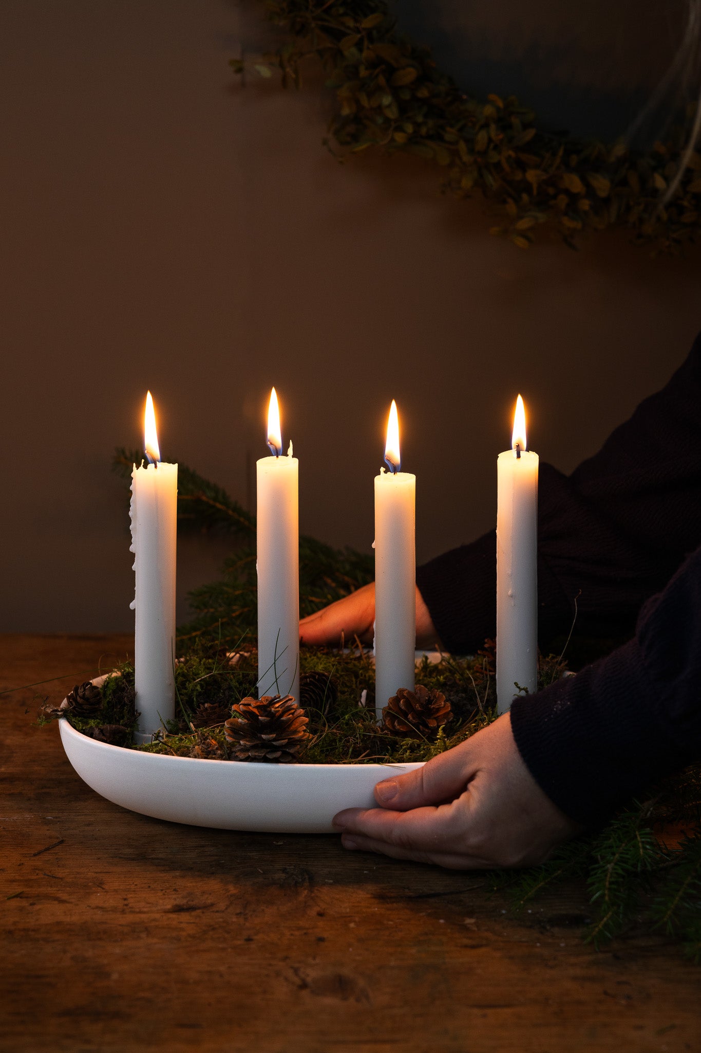 White Matte Candle Holder