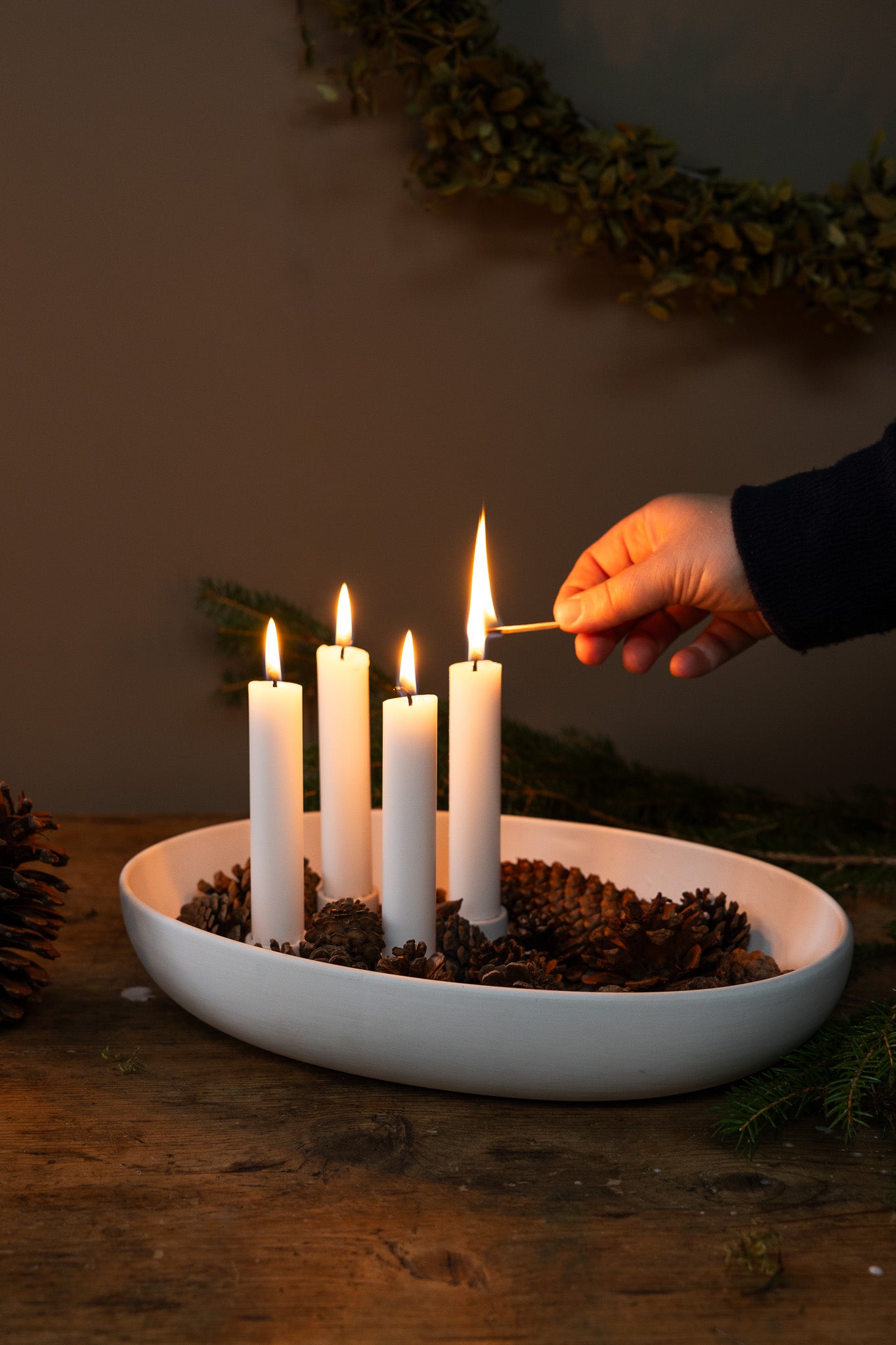 White Matte Candle Holder