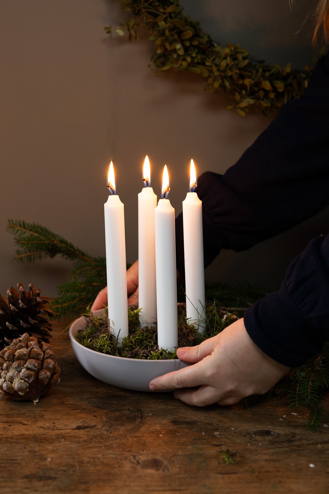 Light Grey Ceramic Candle Holder