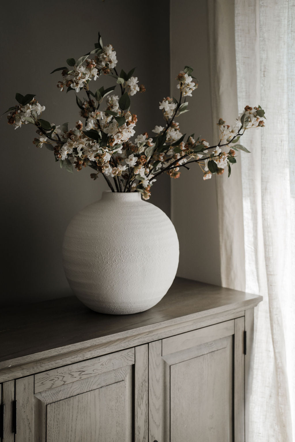 Tiber Matt White Ceramic Vase