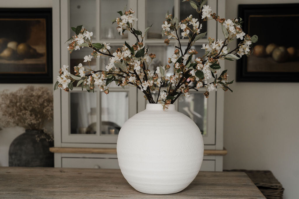 Tiber Matt White Ceramic Vase