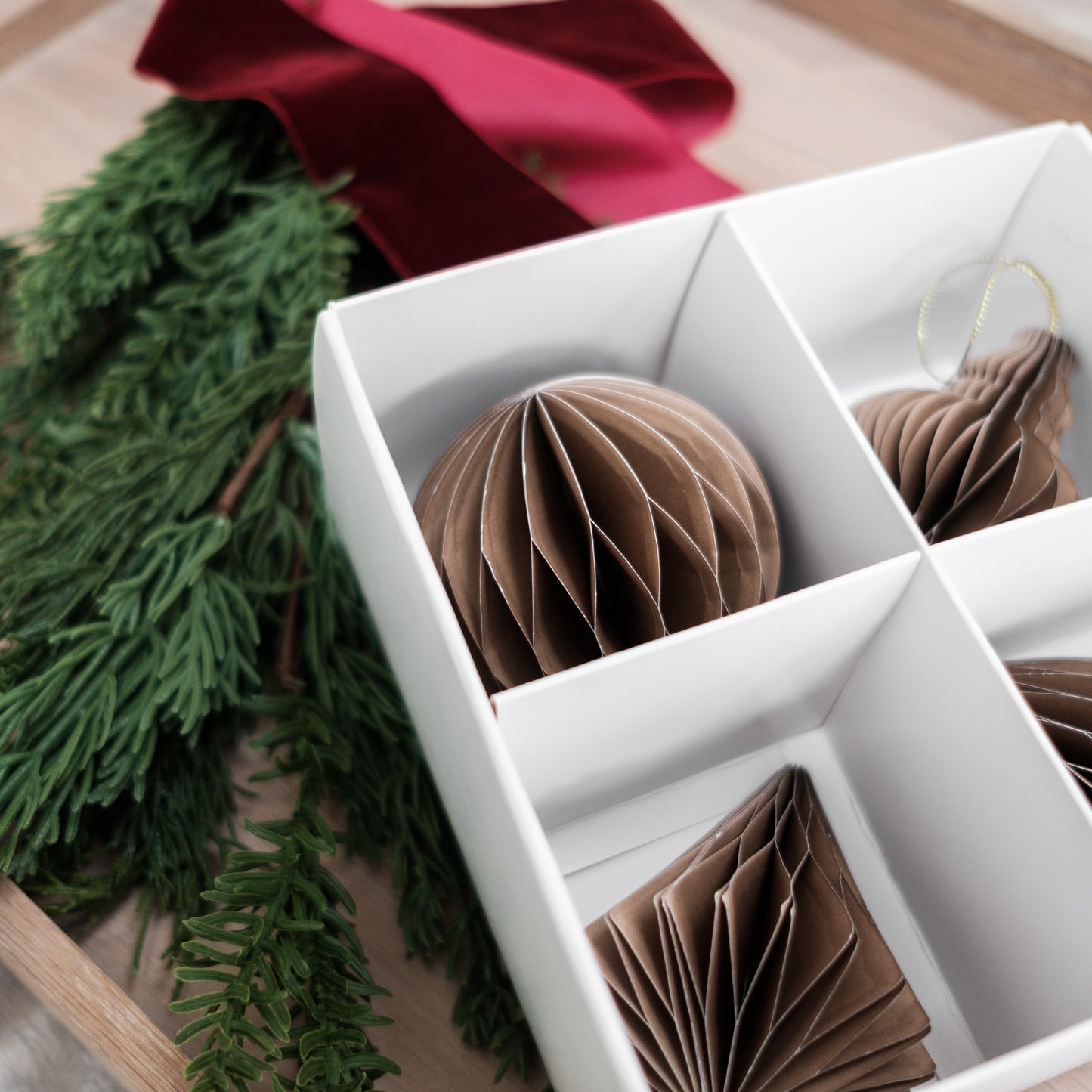 Box of 4 Chocolate Paper Hanging Decorations