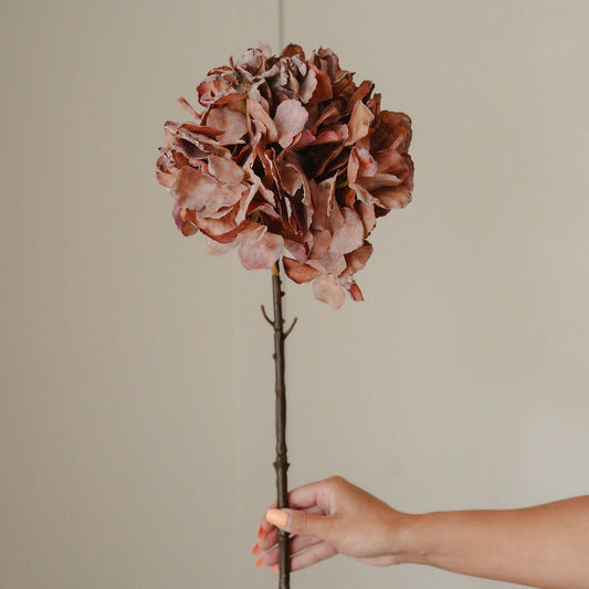 Faux Dried Burgundy Hydrangea