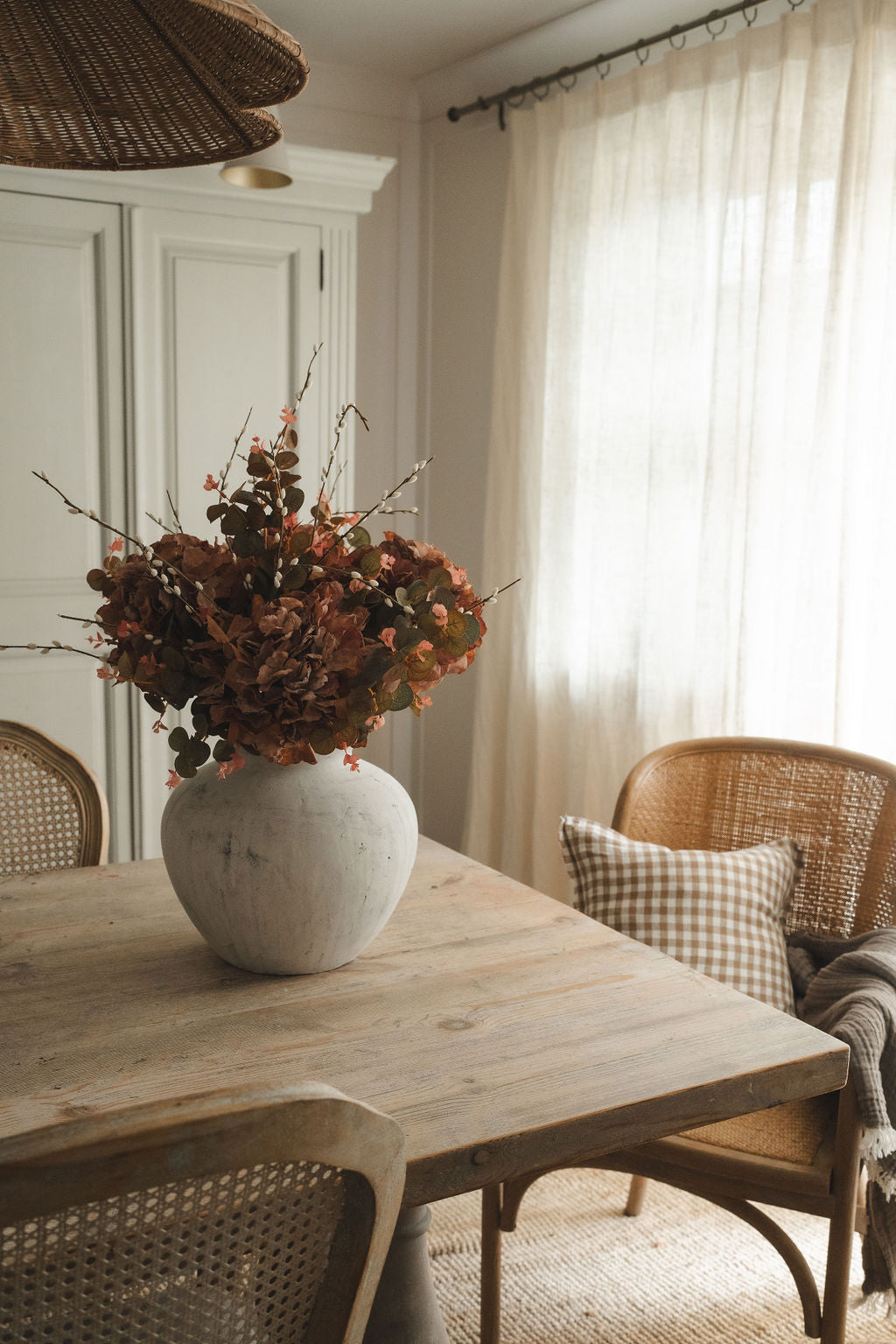 Burgundy Hydrangea Arrangement