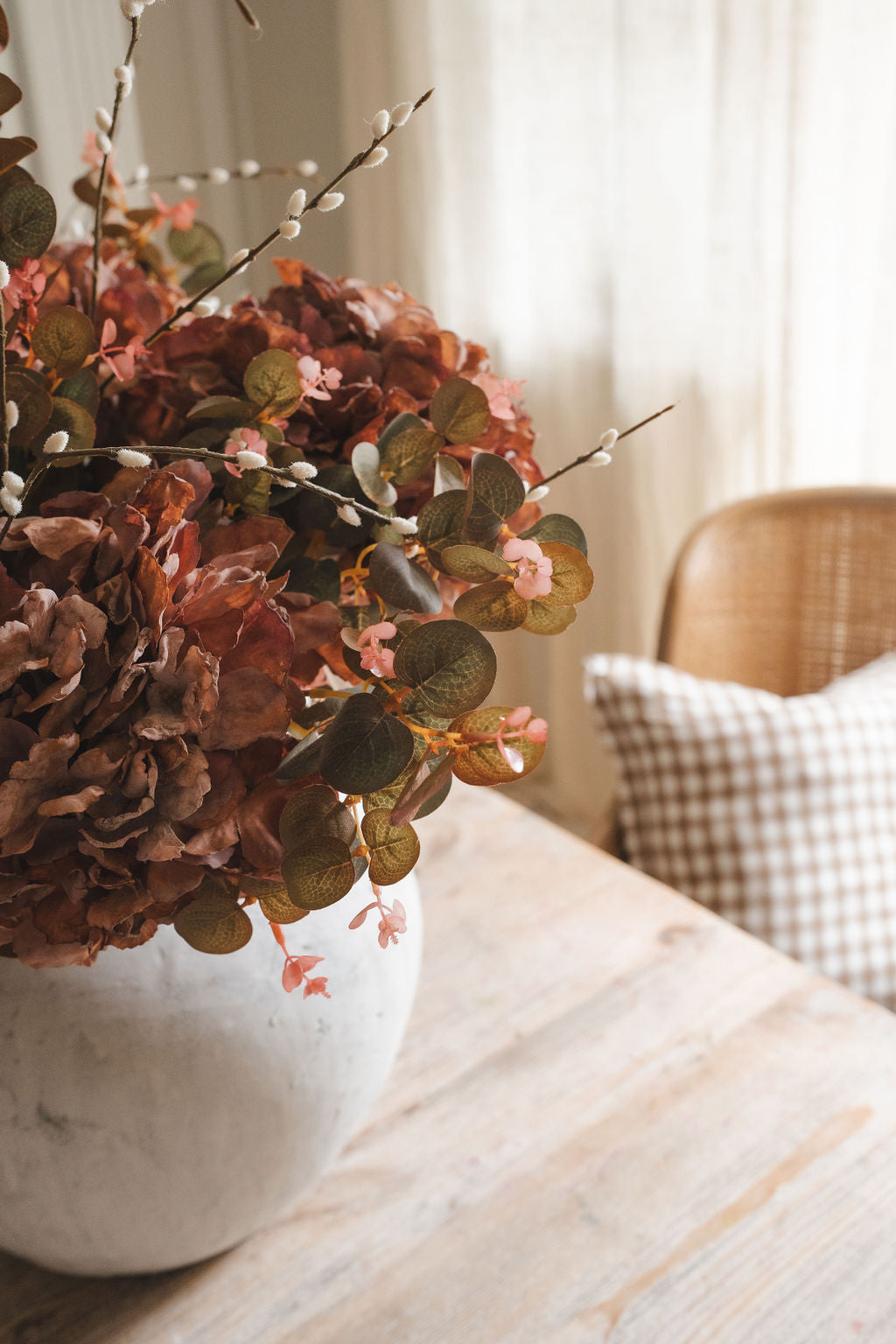 Burgundy Hydrangea Arrangement