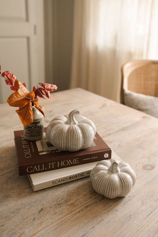 Ceramic Ribbed Pumpkins