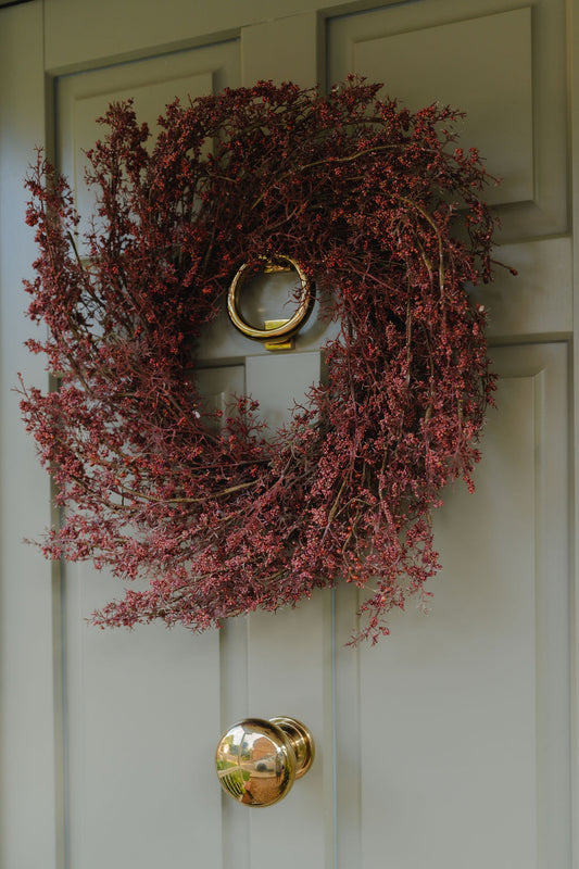 Crimson Rattan Wreath