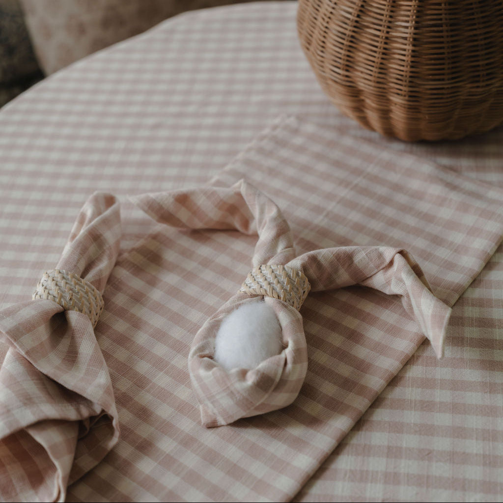 Pale Pink Gingham Easter Table Bundle