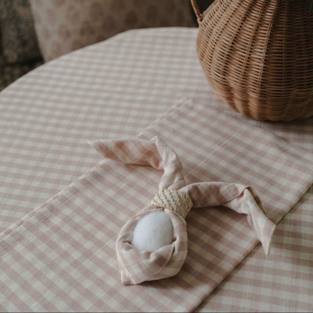 Gingham Napkins – Plaster Pink (Set of 4)