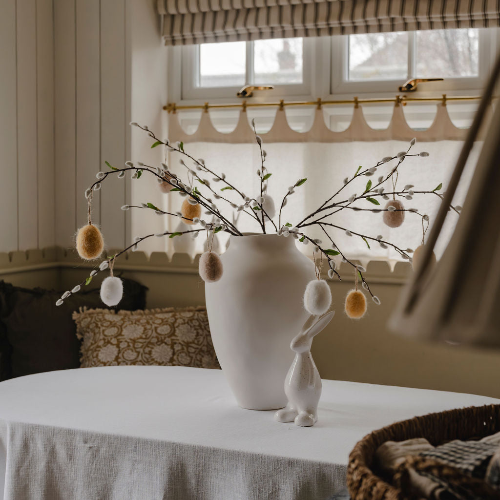 Fluted White Ceramic Vase