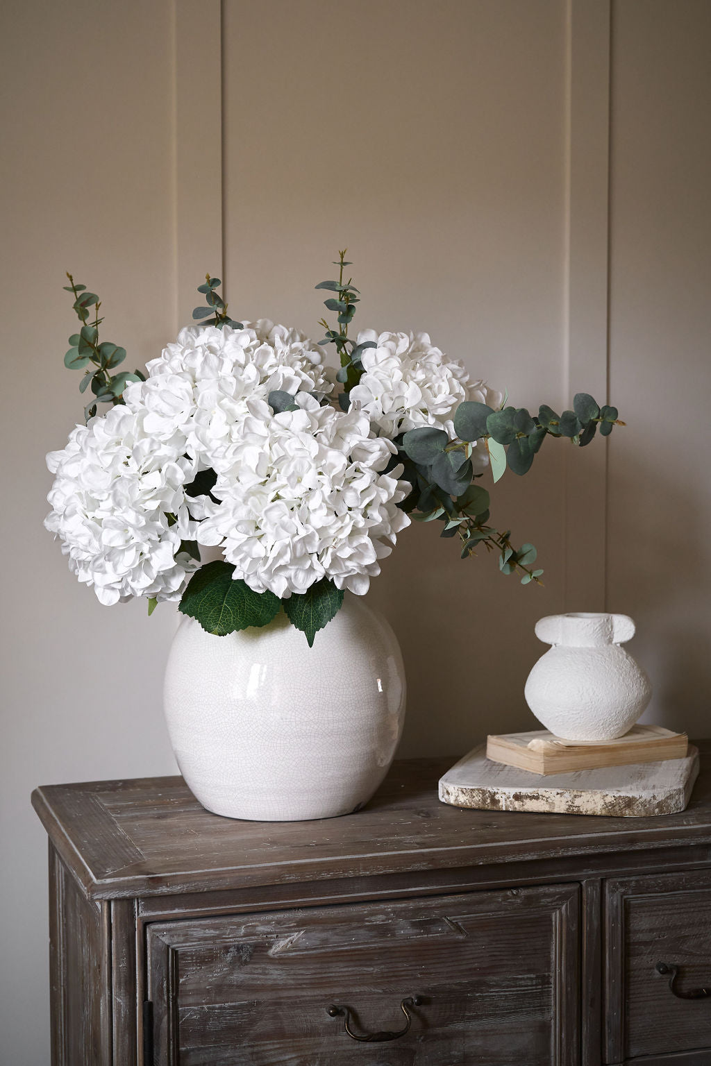 Classic Hydrangea and Eucalyptus Arrangement Save 30% Limited Time Only