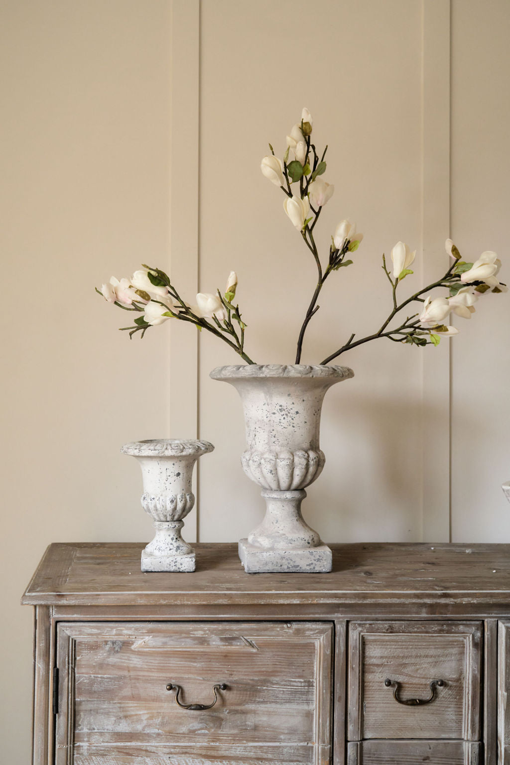 Fluted Stone Urn