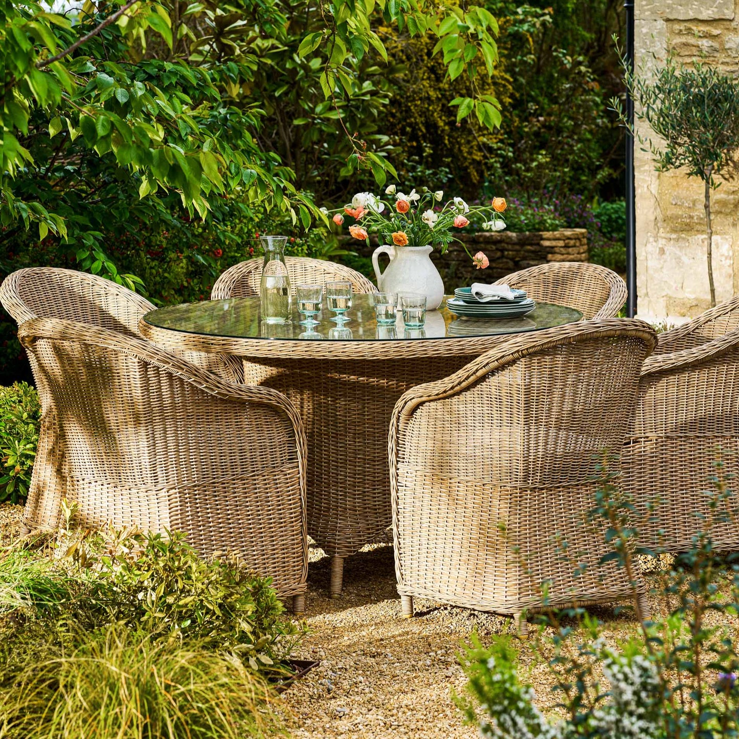 Round Dining Set Large Natural