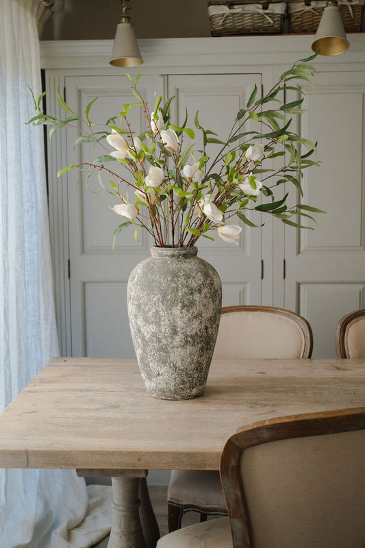 Tall Aged Stone Vase